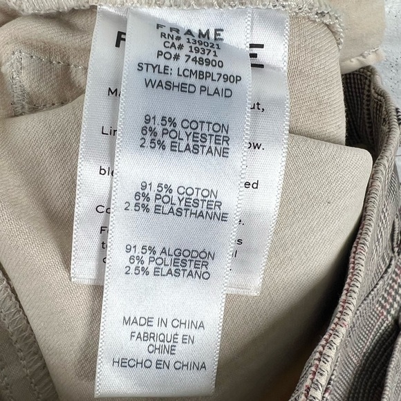 FRAME Le Crop Mini Boot Grey/Red Houndstooth Pant Size 26 - Picture 6 of 8